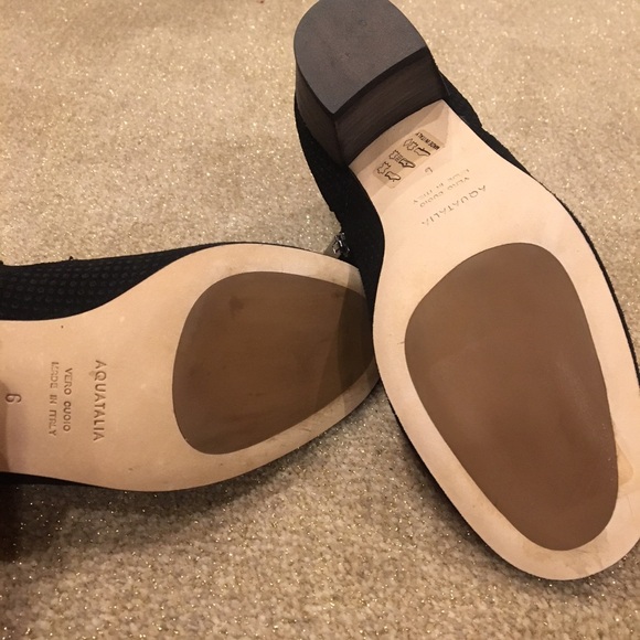 Aquatalia perforated black suede ankle bootie - Picture 6 of 7